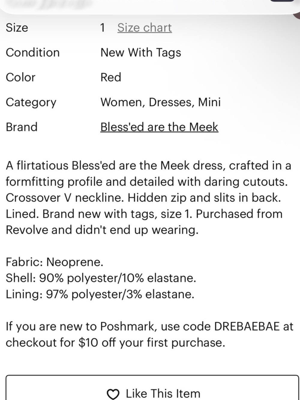 NWT Blessed Are The Meek Inferno Midi Dress with Side Cutouts - Picture 5 of 6